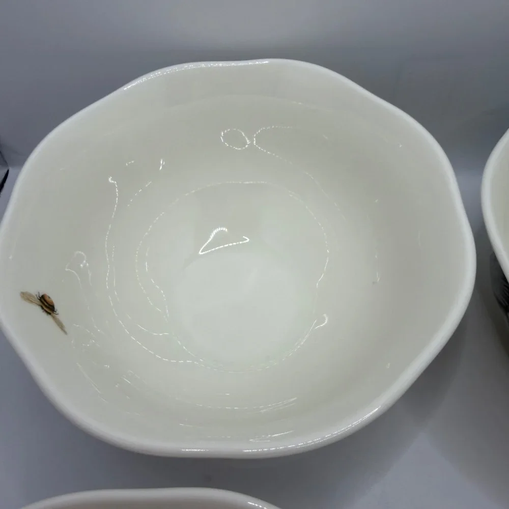 Set of 4 Lenox Butterfly Meadow‎ Hydrangea Bowls Porcelain Floral Butterfly 5.5